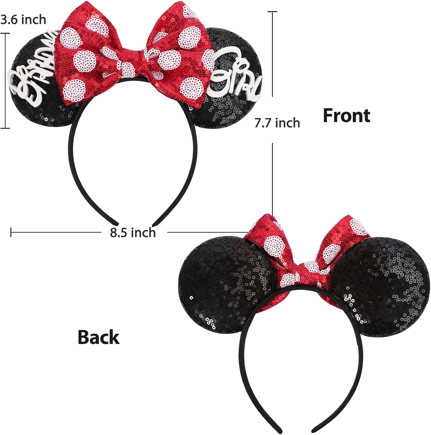 Christmas Mouse Ears Headband, Christmas Ears for Women Adult Kids, Christmas Headband Park Ears Christmas Party Cosplay Costumes Accessories (Ginger)