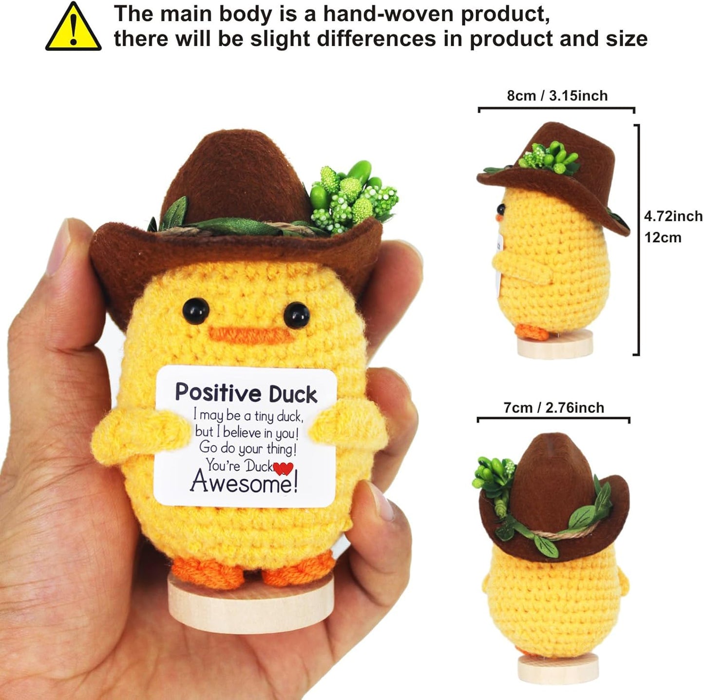 Mini Funny Positive Crochet Potato with Stand, Cute Emotional Support Potato Crochet Animals Already Made, Holiday Christmas Birthday Gifts for Women, Office Decor Cool Things