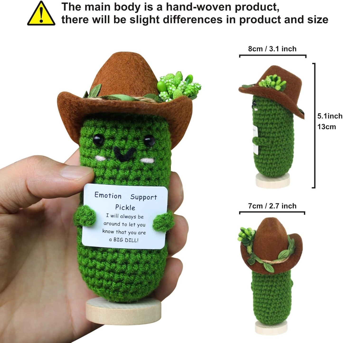Mini Funny Positive Crochet Potato with Stand, Cute Emotional Support Potato Crochet Animals Already Made, Holiday Christmas Birthday Gifts for Women, Office Decor Cool Things