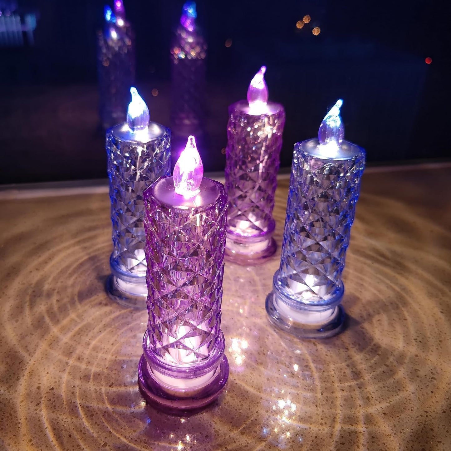 Rose Shadow LED Flameless Candles, 6PCS Romantic Battery Operated Candles Led Pillar Candles for Valentines Anniversary Wedding Christmas Decorations(White, D 2.5" x H 7.2")