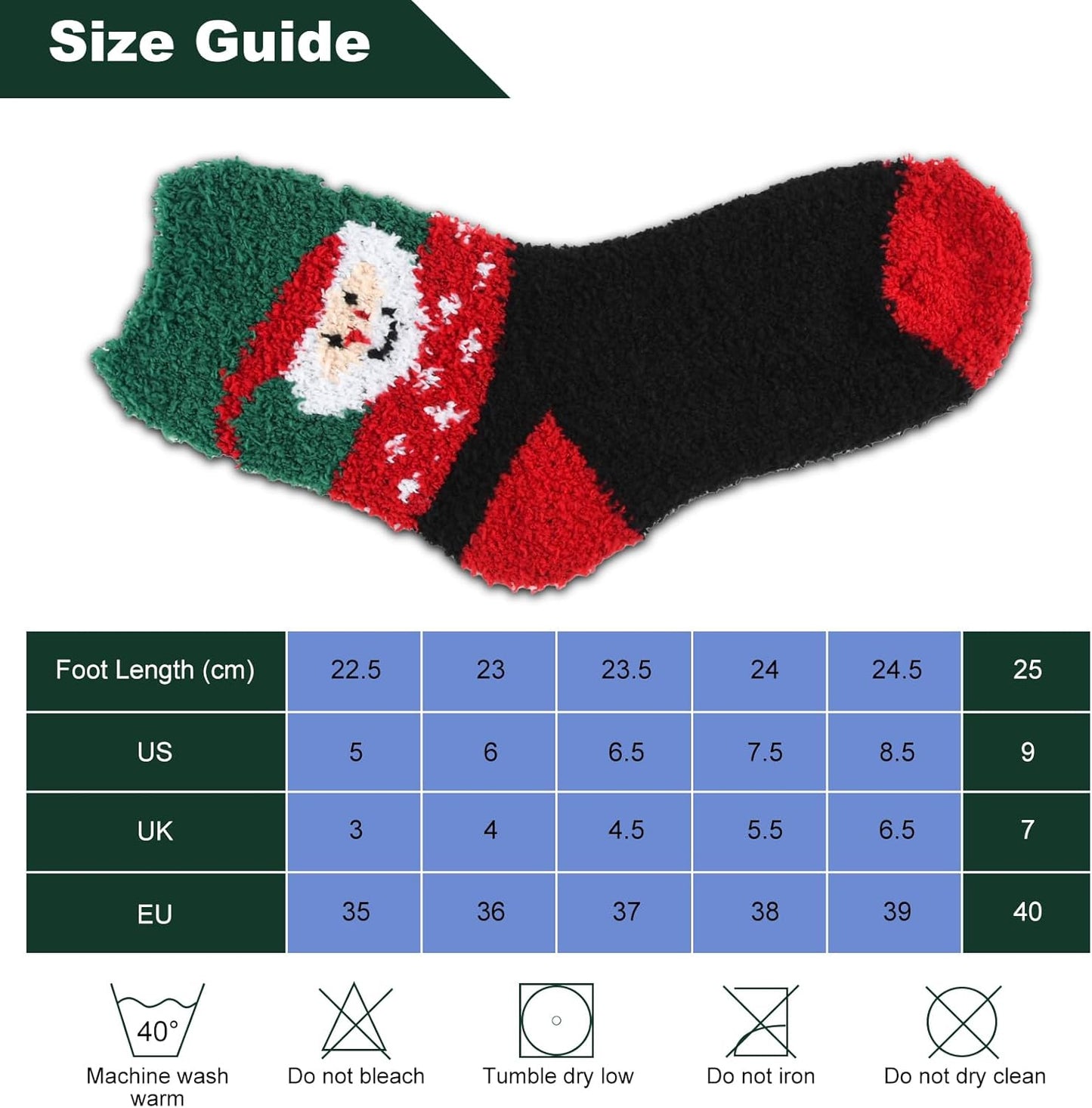 5Pairs Free Size Fuzzy Socks Soft Wool Crew Warm Socks for Women Winter Multicolor Christmas Womens Winter Socks Gift Box