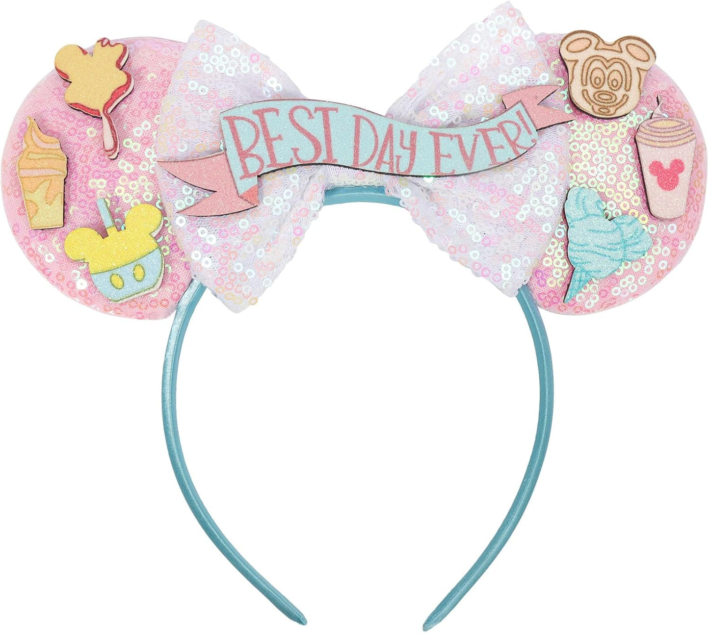 Christmas Mouse Ears Headband, Christmas Ears for Women Adult Kids, Christmas Headband Park Ears Christmas Party Cosplay Costumes Accessories (Ginger)