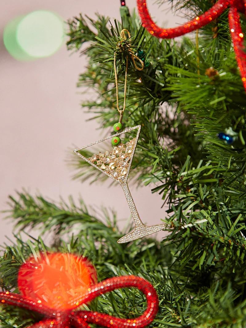 2025 Christmas Ornaments Champagne Ornament,Hanging Wine Glass Ornaments for Christmas Tree Decorations, Keepsake Gifts for Sisters Mother Grandma Women