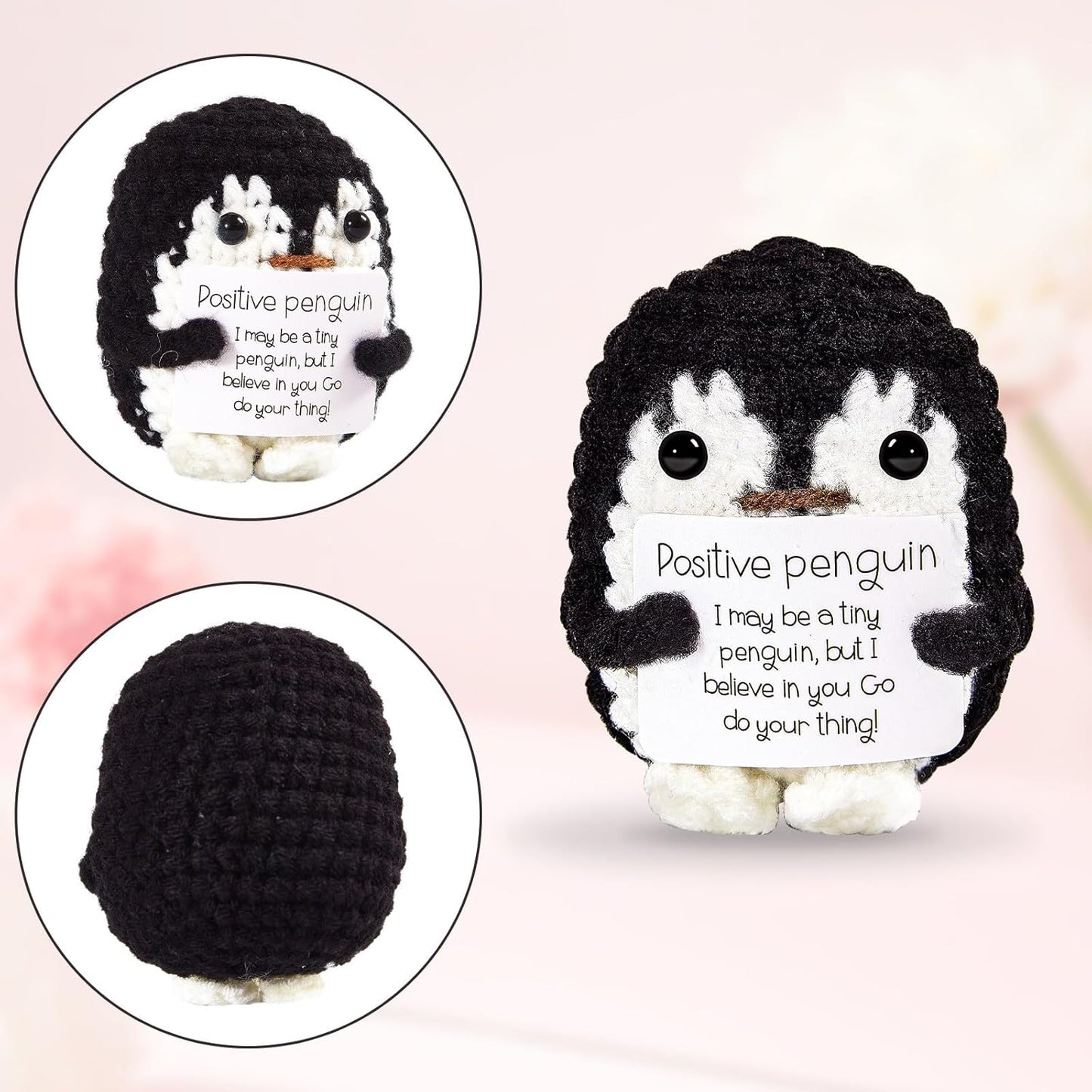 Hoedia Handmade Emotional Pickle Gift, Cucumber Crochet Doll Inspirational Gifts with Cards, Cute Knitted Funny Support Pickle Potato Friend Birthday (Emotional Strawberry)