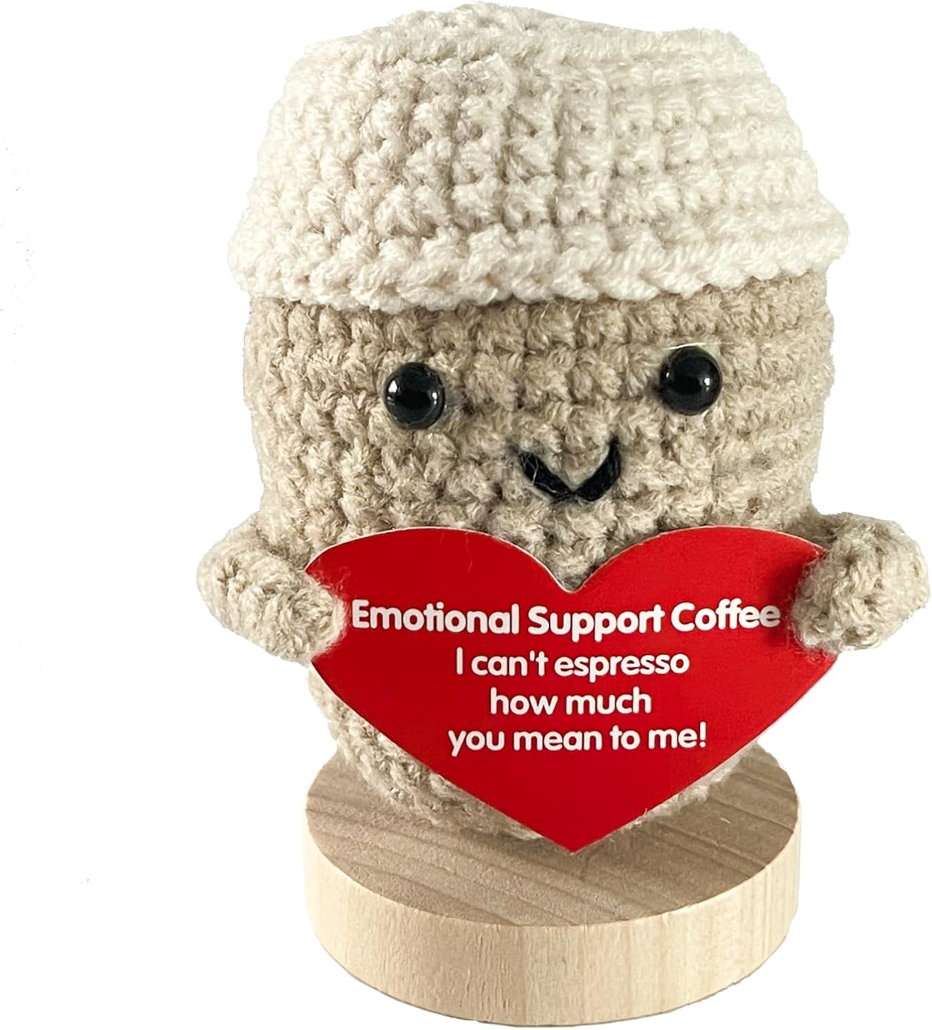 Funny Mini Positive Potato, Cute Crochet Doll with Positive Card, Soft Wool Knitting Toy Decoration