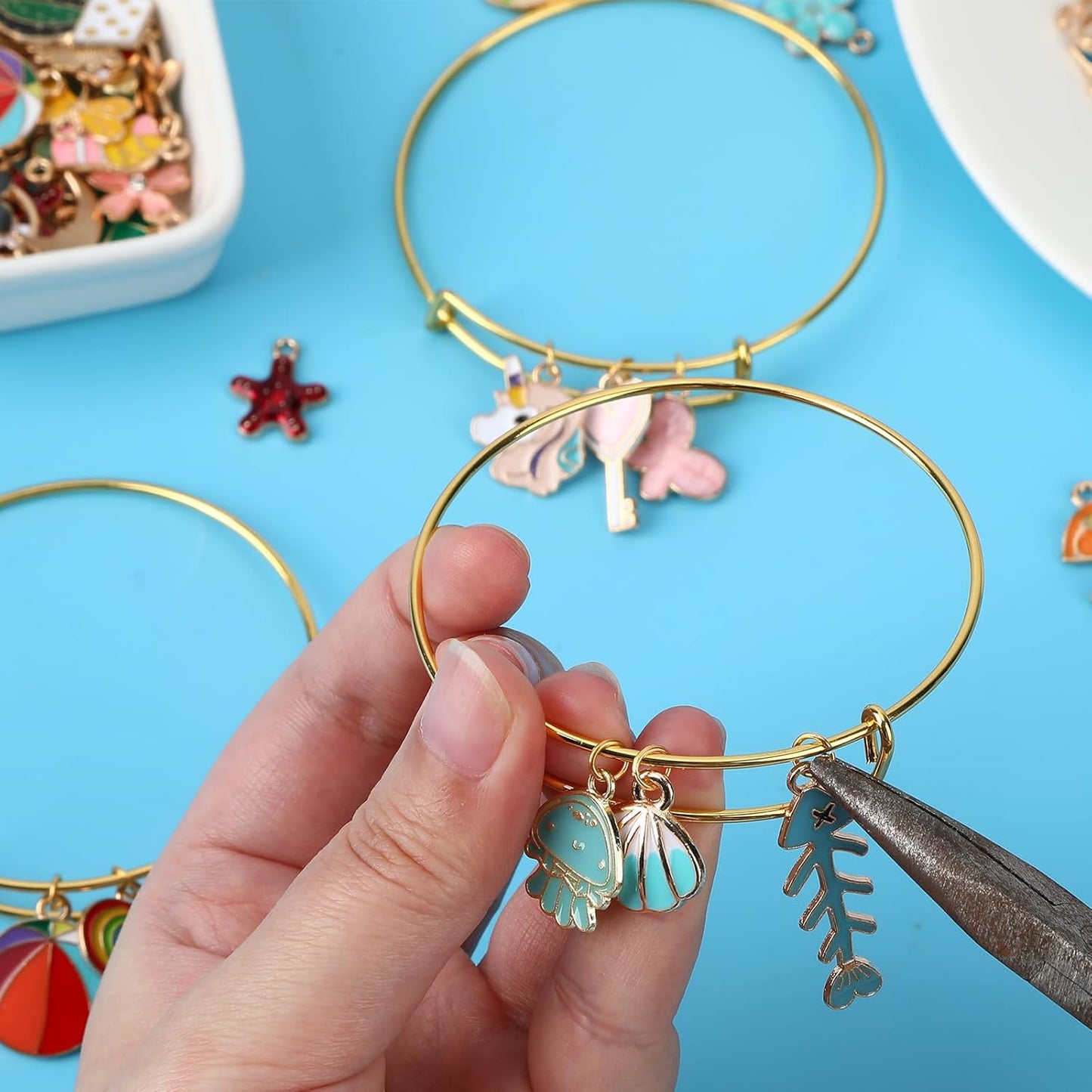 Christmas Charms Gold Enamel Jewelry Making Charms for Bracelet Necklace Earring