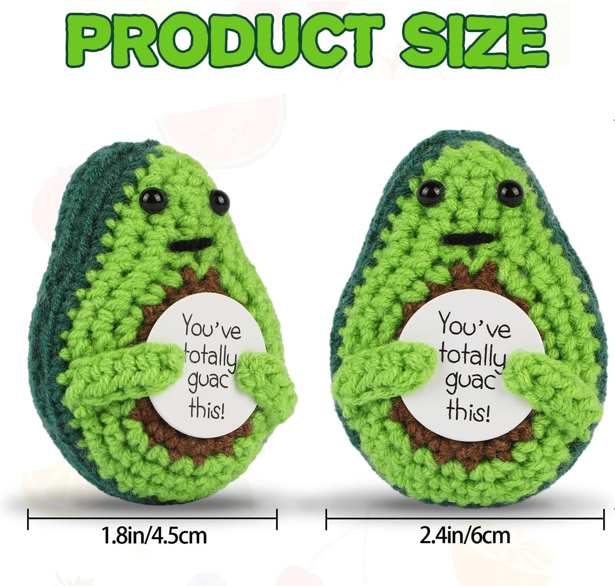 Hoedia Handmade Emotional Pickle Gift, Cucumber Crochet Doll Inspirational Gifts with Cards, Cute Knitted Funny Support Pickle Potato Friend Birthday (Emotional Strawberry)