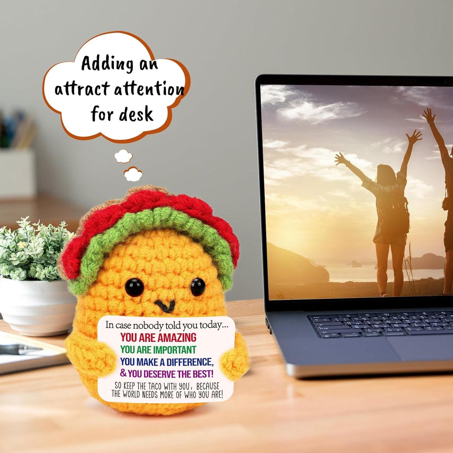 Positive Crochet Taco Christmas Birthday Gifts Home Decor Emotional Inspirational Support