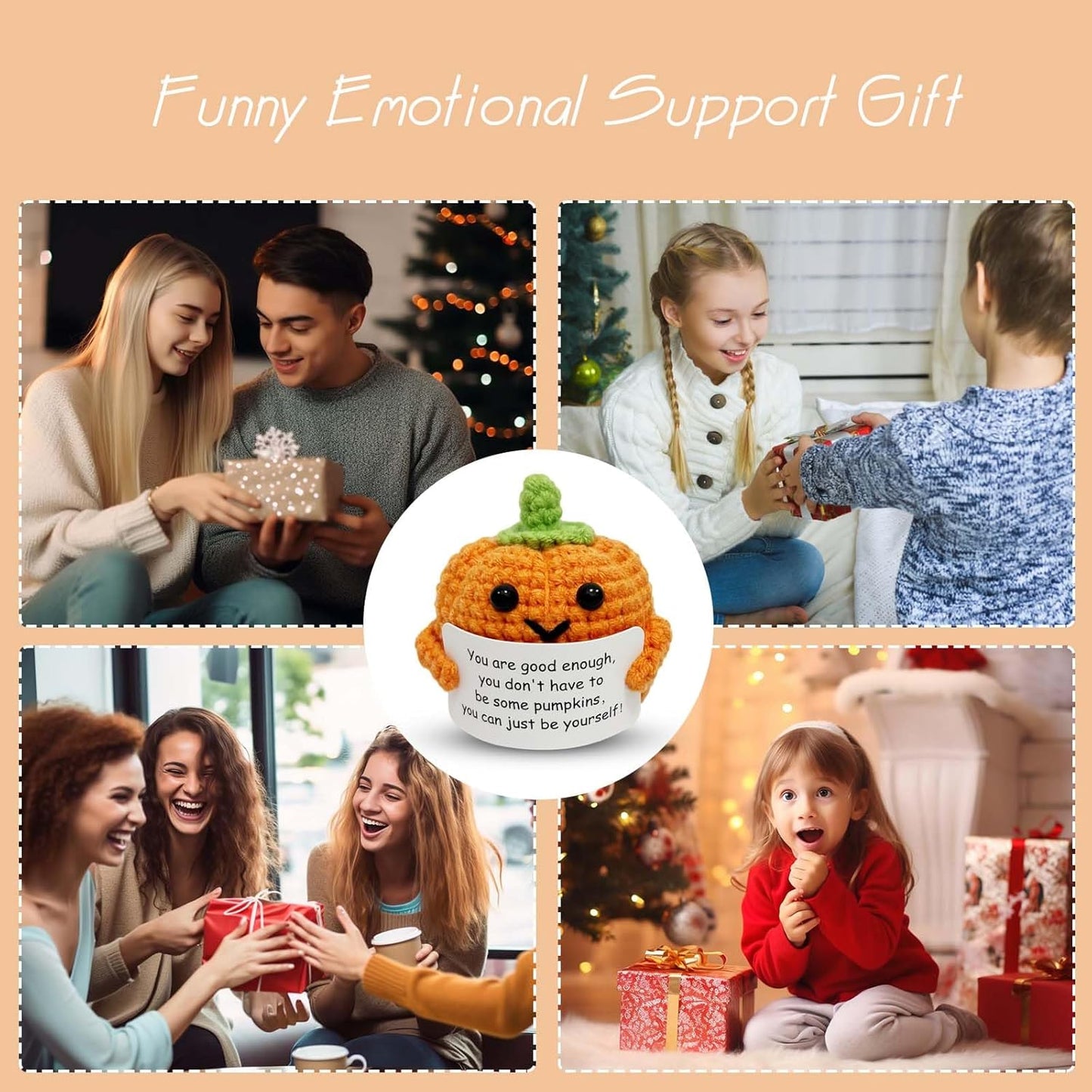 Inspirational Crochet Potato Funny Gifts with Positive Words Christmas Decoration