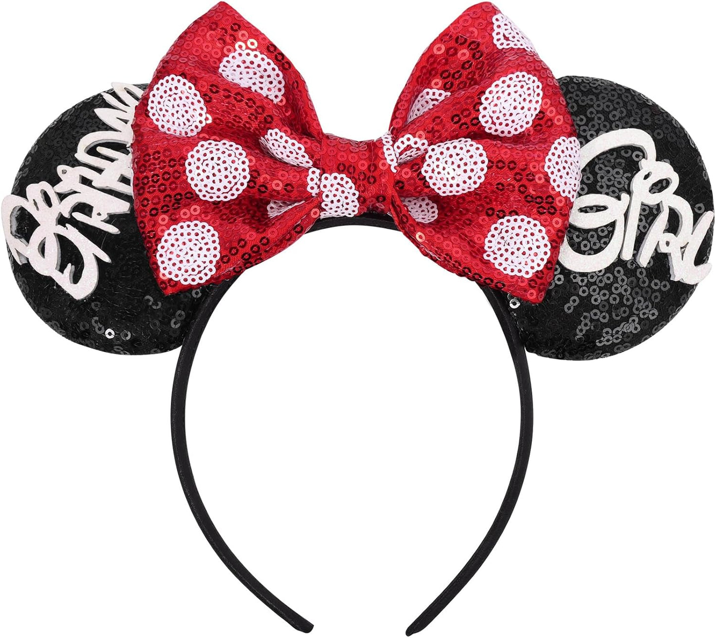 Christmas Mouse Ears Headband, Christmas Ears for Women Adult Kids, Christmas Headband Park Ears Christmas Party Cosplay Costumes Accessories (Ginger)