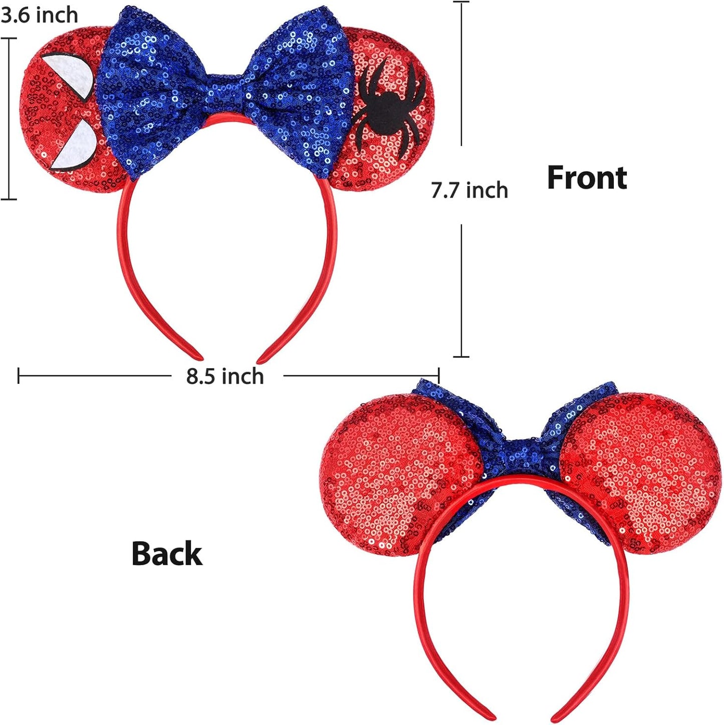Christmas Mouse Ears Headband, Christmas Ears for Women Adult Kids, Christmas Headband Park Ears Christmas Party Cosplay Costumes Accessories (Ginger)