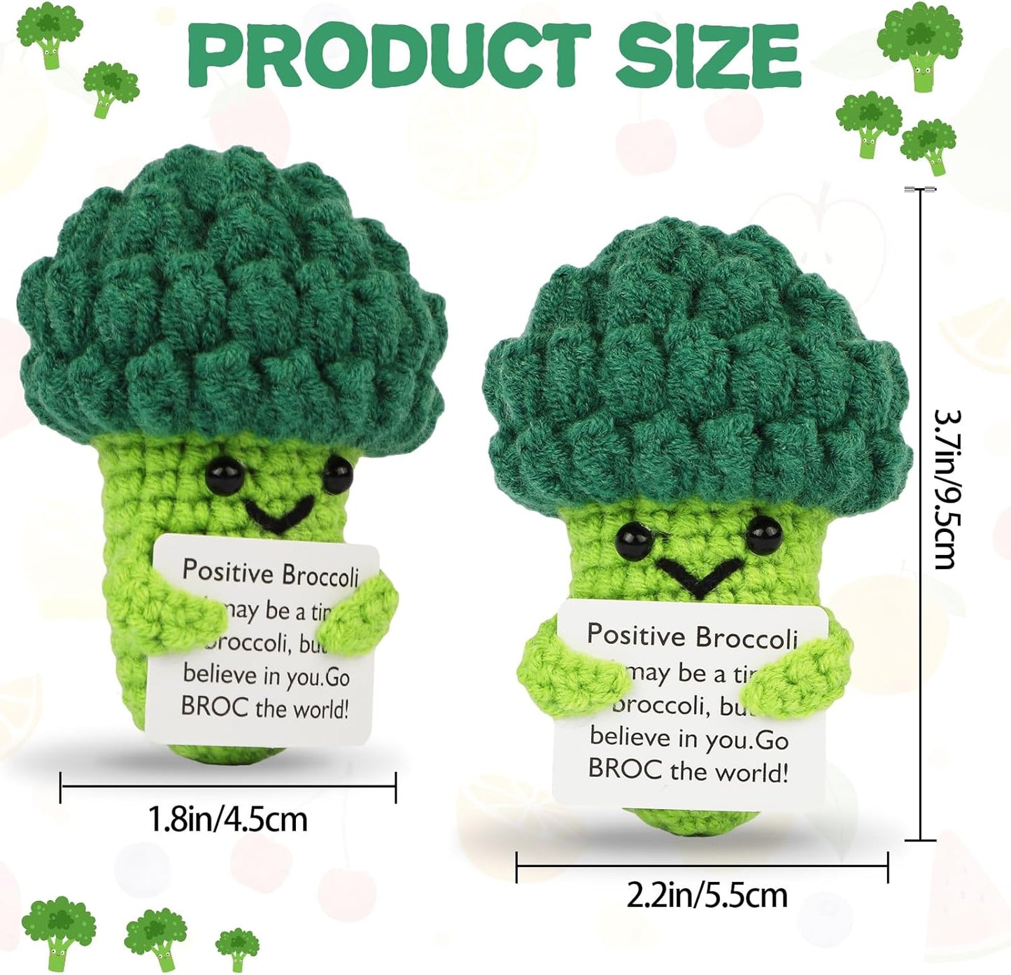 Hoedia Handmade Emotional Pickle Gift, Cucumber Crochet Doll Inspirational Gifts with Cards, Cute Knitted Funny Support Pickle Potato Friend Birthday (Emotional Strawberry)