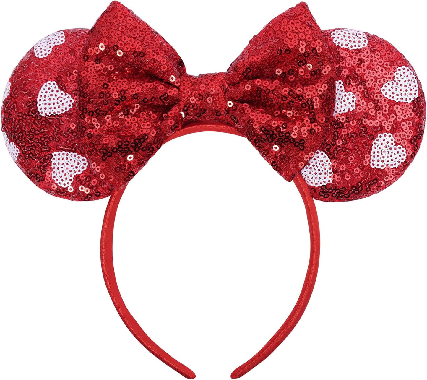 Christmas Mouse Ears Headband, Christmas Ears for Women Adult Kids, Christmas Headband Park Ears Christmas Party Cosplay Costumes Accessories (Ginger)
