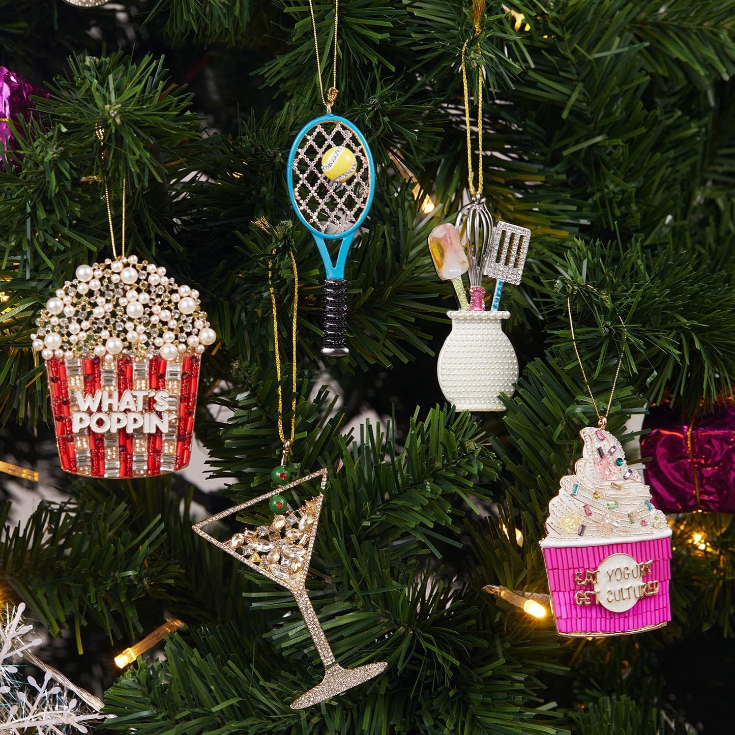 2025 Christmas Ornaments Champagne Ornament,Hanging Wine Glass Ornaments for Christmas Tree Decorations, Keepsake Gifts for Sisters Mother Grandma Women