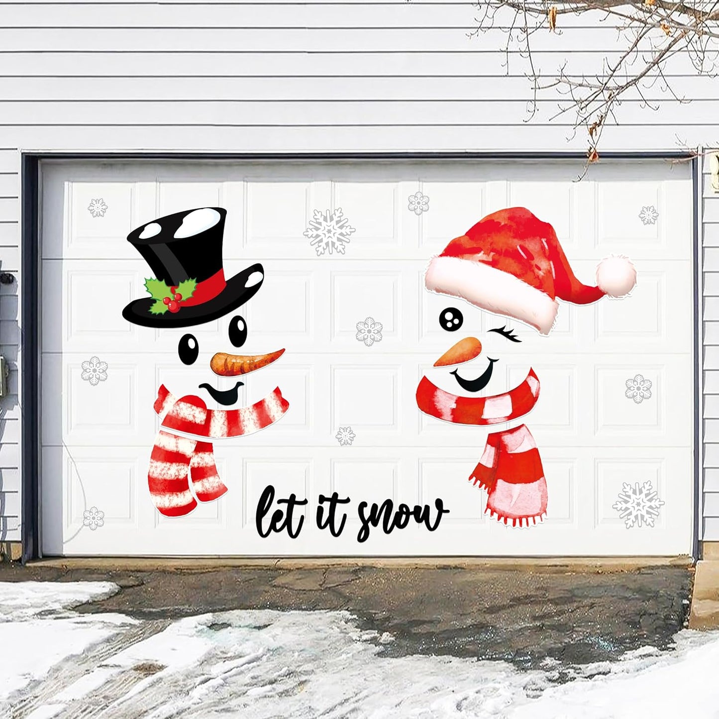 90shine 32PCS Christmas Garage Door Decorations Magnets - Merry Xmas Ball Holiday Refrigerator Fridge Kitchen Decor(Red, Silver)