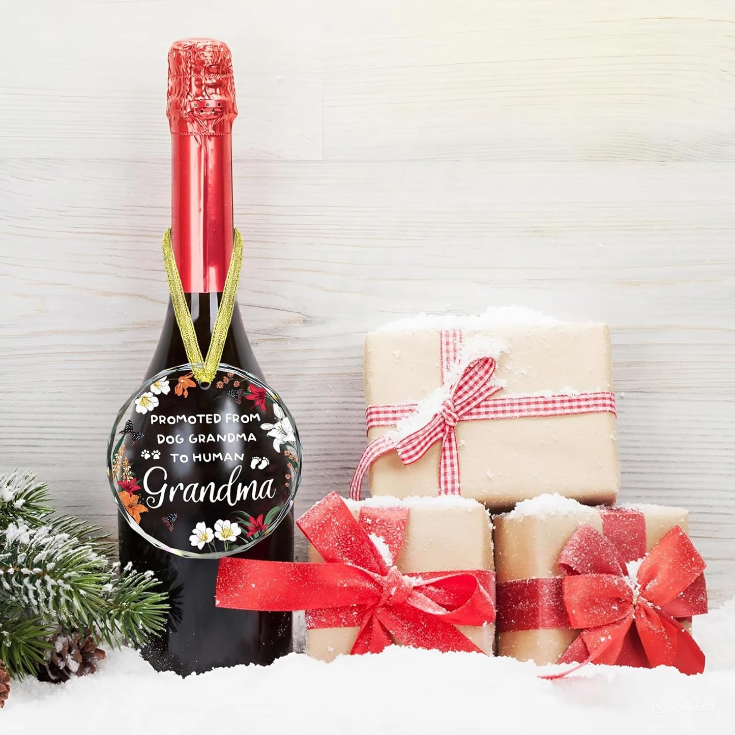Gossby Gift for Sisters - Sister Gift from Sister - White Sisters Decor - Gifts for Women Best Friend - Car Hanging Decoration Ornament - Wine Bottle Decor