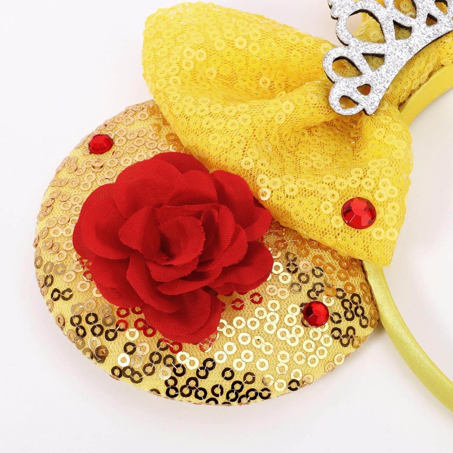 Christmas Mouse Ears Headband, Christmas Ears for Women Adult Kids, Christmas Headband Park Ears Christmas Party Cosplay Costumes Accessories (Ginger)