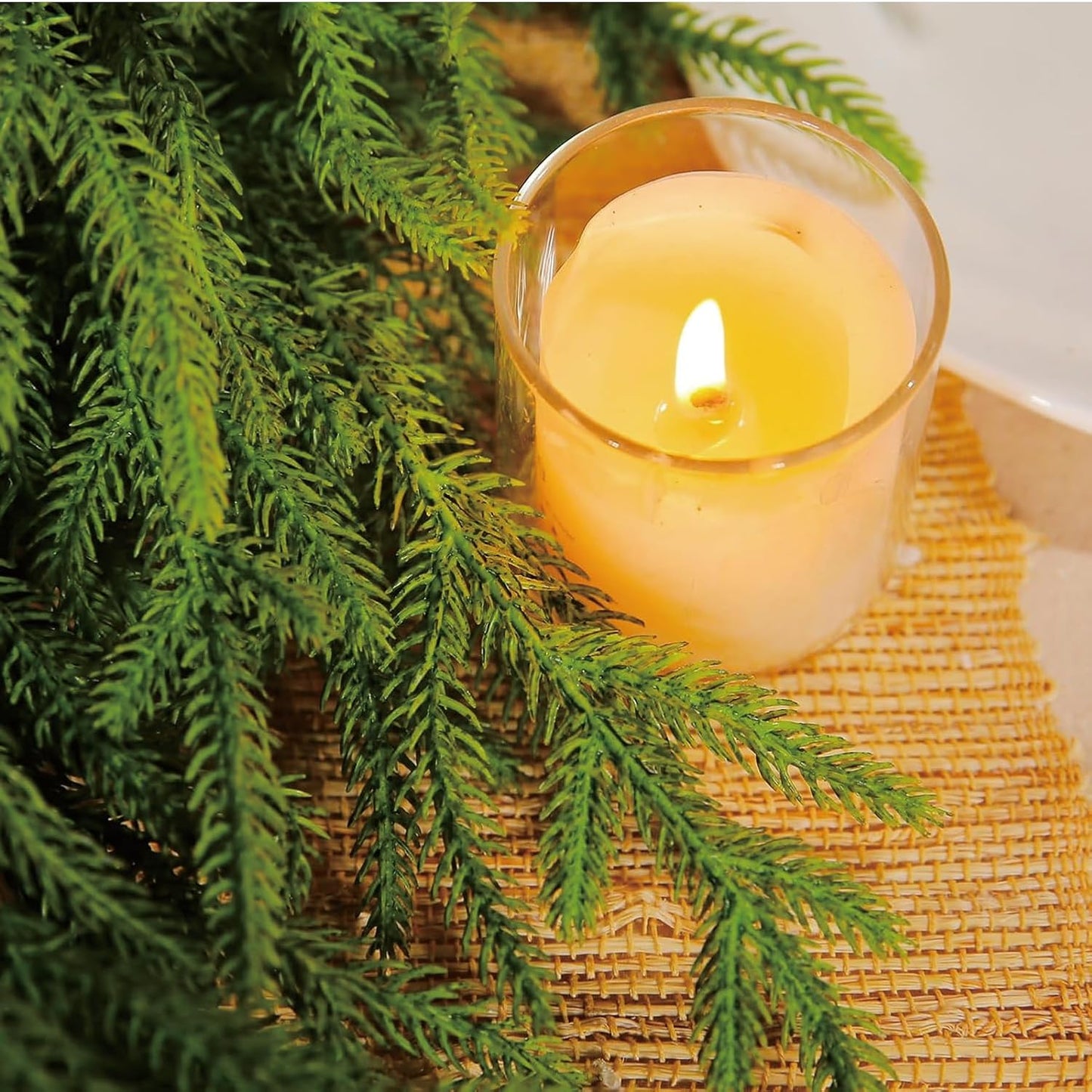 2025 Upgraded 6 Ft Artificial Norfolk Pine Garlands, Real Touch Winter Pine Garland, for Staircase, Table, Mantle, Wall, Indoor, Outdoor Christmas Decorations, Flower Arranging(1 Pack Without Light)