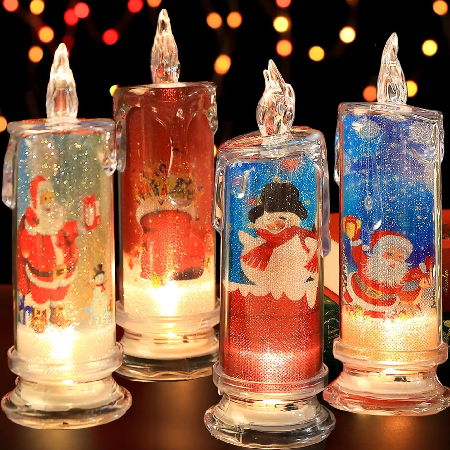 Rose Shadow LED Flameless Candles, 6PCS Romantic Battery Operated Candles Led Pillar Candles for Valentines Anniversary Wedding Christmas Decorations(White, D 2.5" x H 7.2")