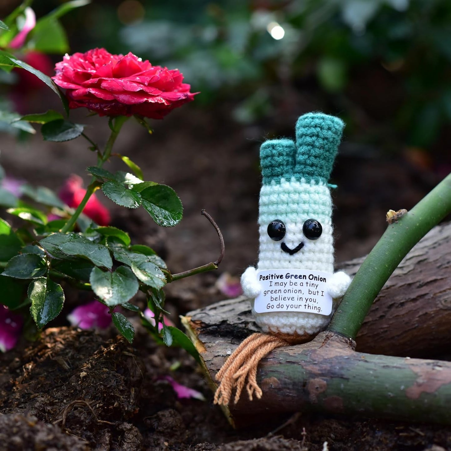 Mini Positive Cute Funny Life Potato Tomato Eggplant Onion Cute Animals Creative Knitted Holding Card Crochet Birthday Christmas Girls Gifts Party Decor