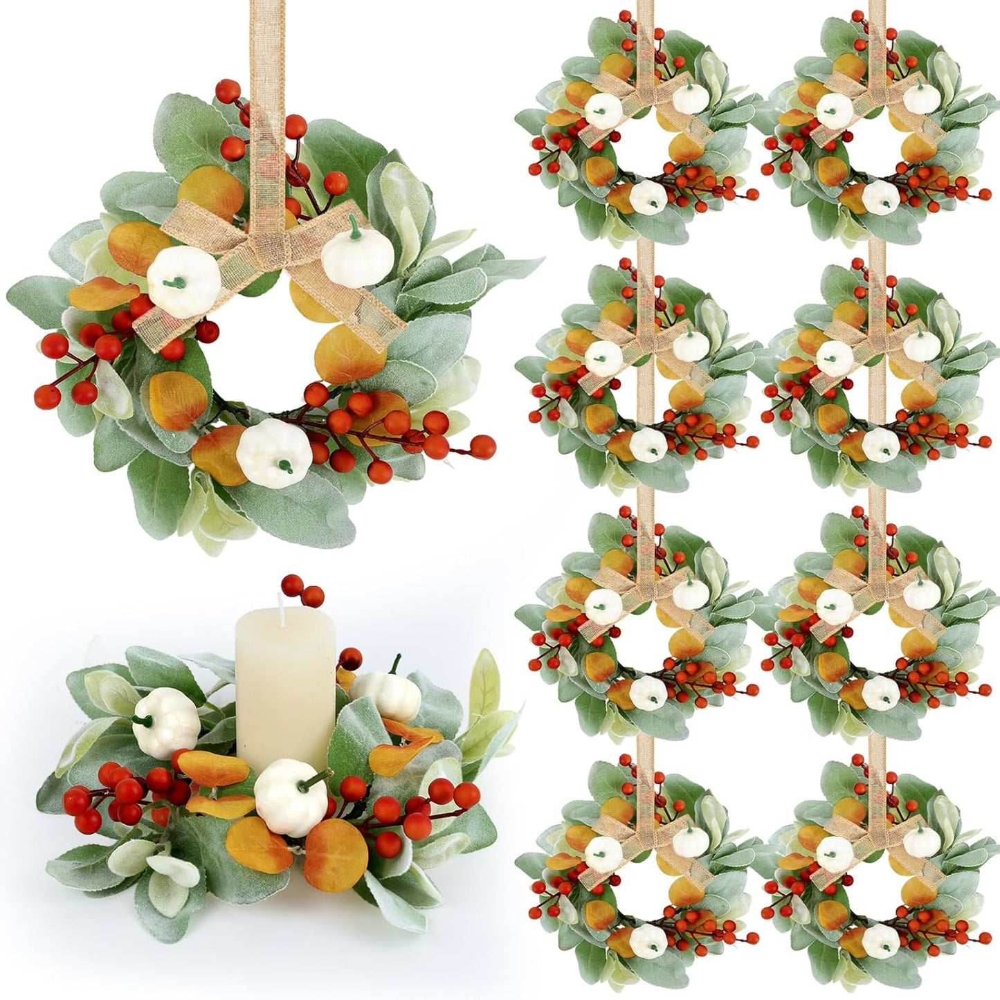 24" Christmas Wreaths for Front Door 2 PCS Christmas Teardrop Swag Winter Wreath with Red Ball Red Berry Pine Needles for Indoor Outdoor Farmhouse Home Wall Window Festival Wedding Decor