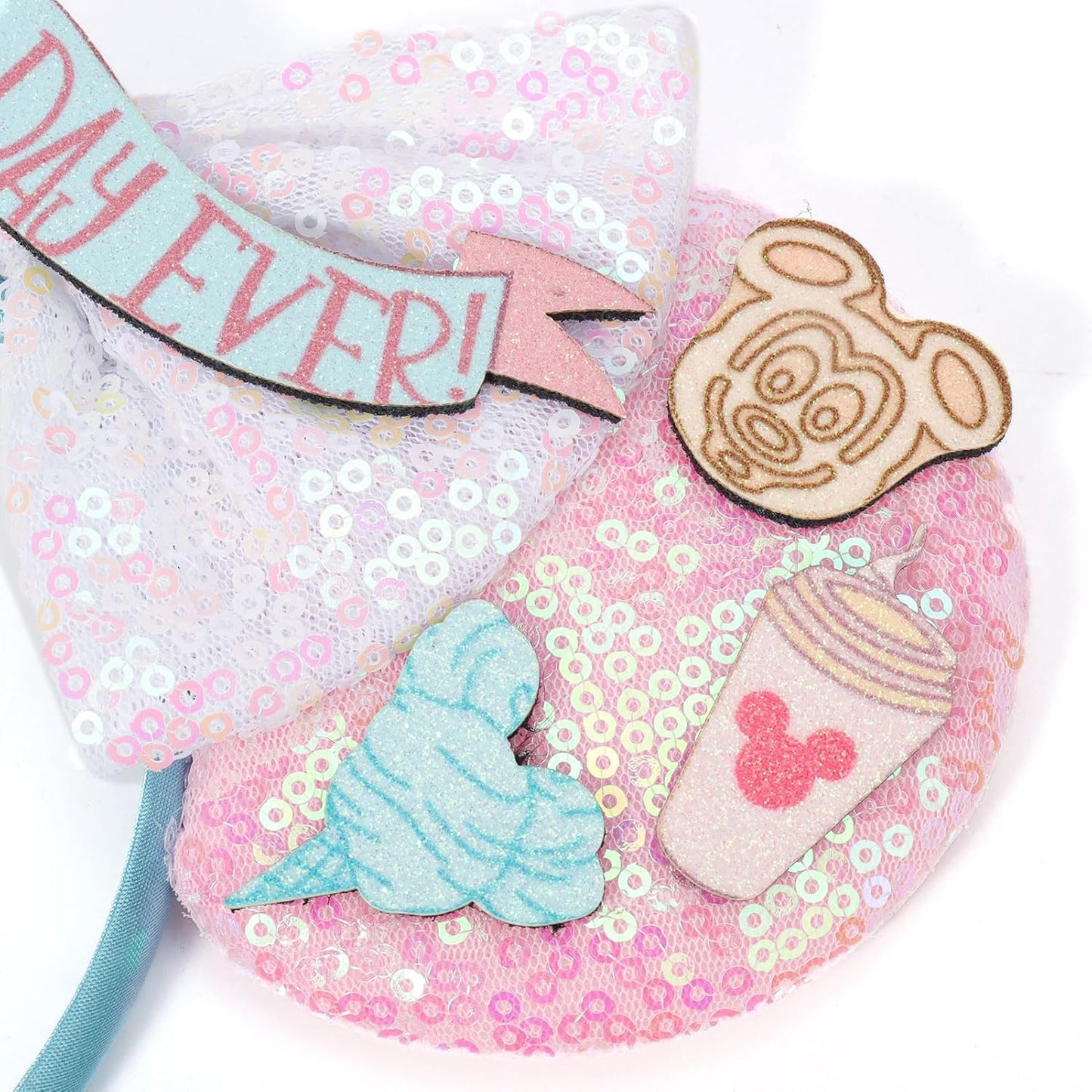 Christmas Mouse Ears Headband, Christmas Ears for Women Adult Kids, Christmas Headband Park Ears Christmas Party Cosplay Costumes Accessories (Ginger)