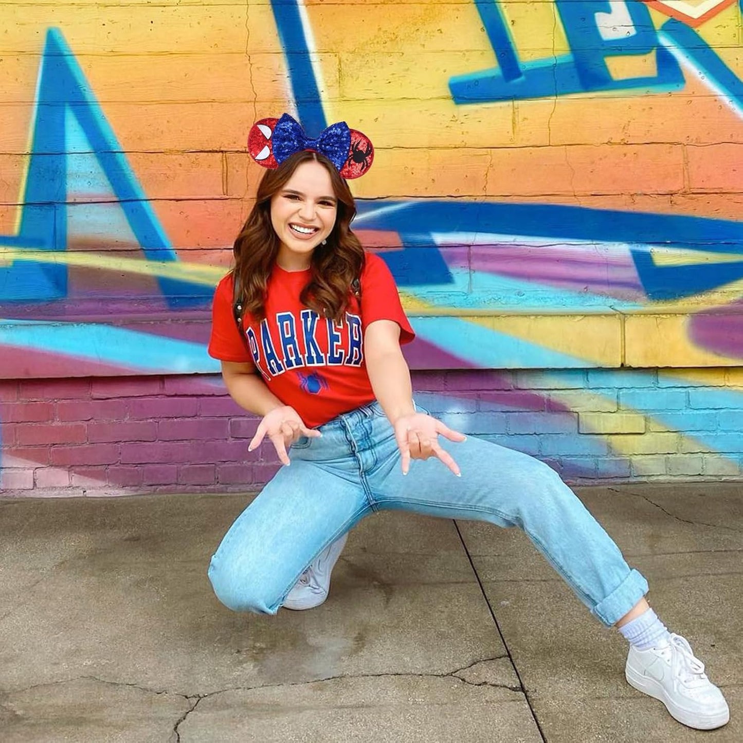 Christmas Mouse Ears Headband, Christmas Ears for Women Adult Kids, Christmas Headband Park Ears Christmas Party Cosplay Costumes Accessories (Ginger)