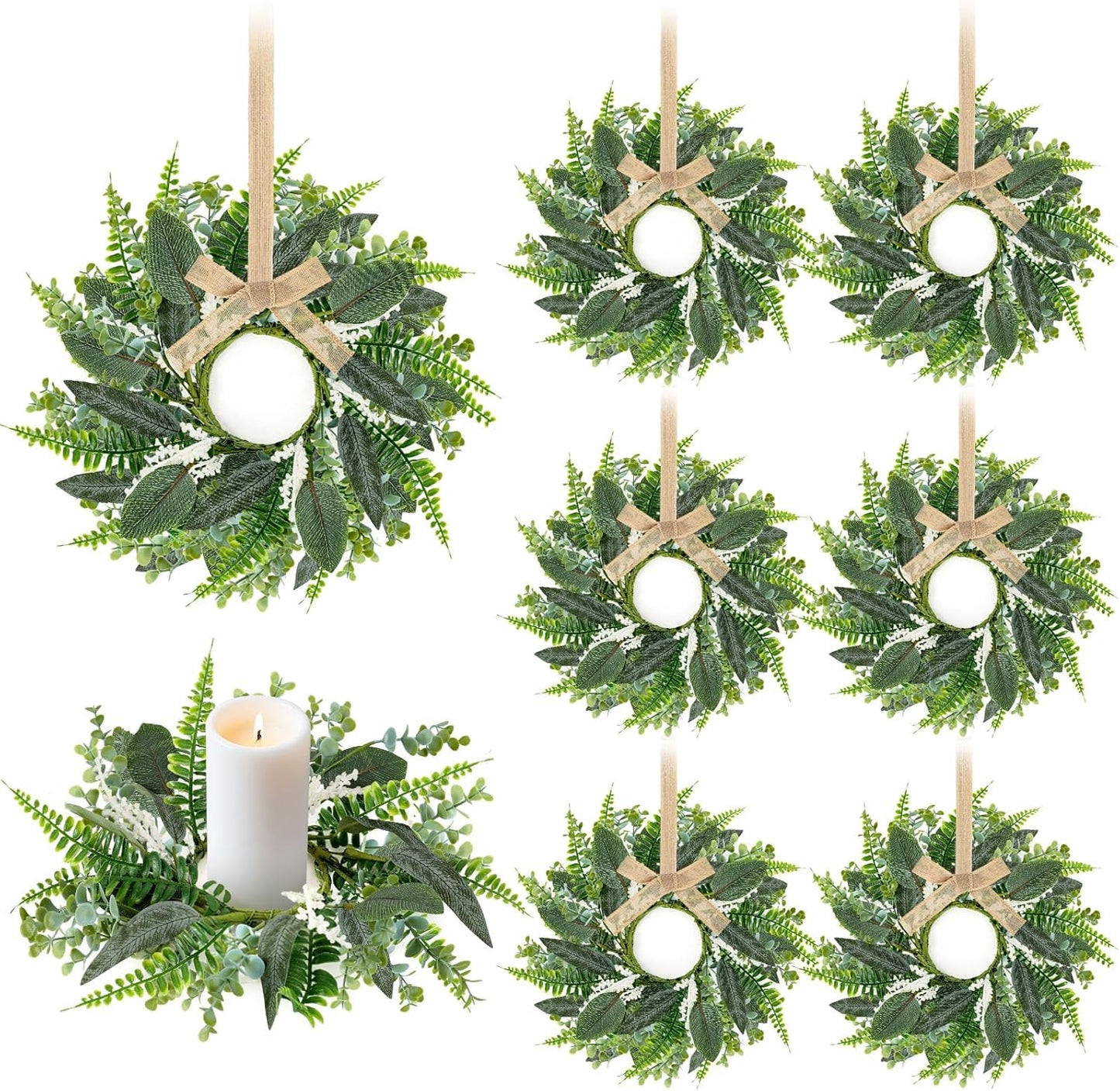 24" Christmas Wreaths for Front Door 2 PCS Christmas Teardrop Swag Winter Wreath with Red Ball Red Berry Pine Needles for Indoor Outdoor Farmhouse Home Wall Window Festival Wedding Decor