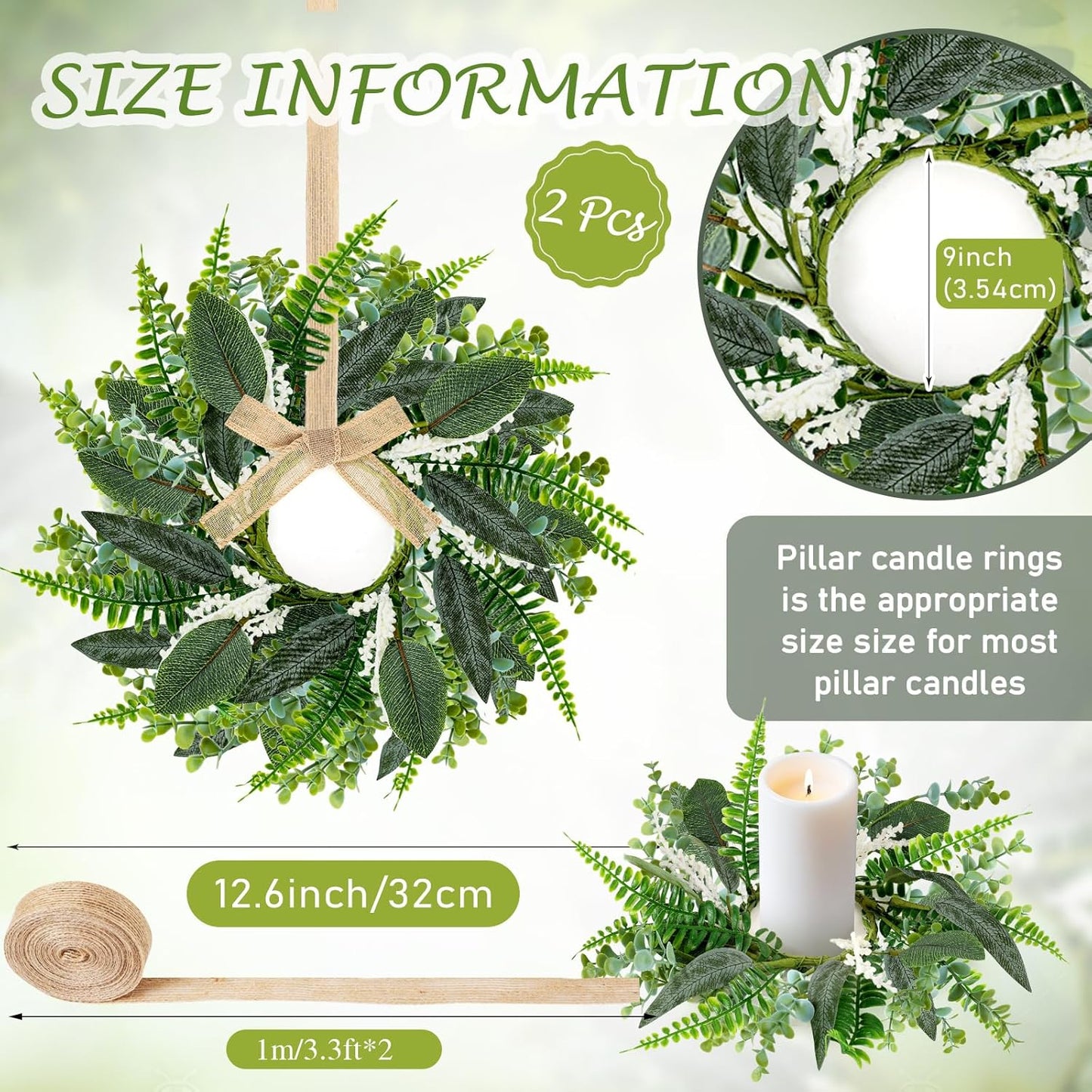 24" Christmas Wreaths for Front Door 2 PCS Christmas Teardrop Swag Winter Wreath with Red Ball Red Berry Pine Needles for Indoor Outdoor Farmhouse Home Wall Window Festival Wedding Decor