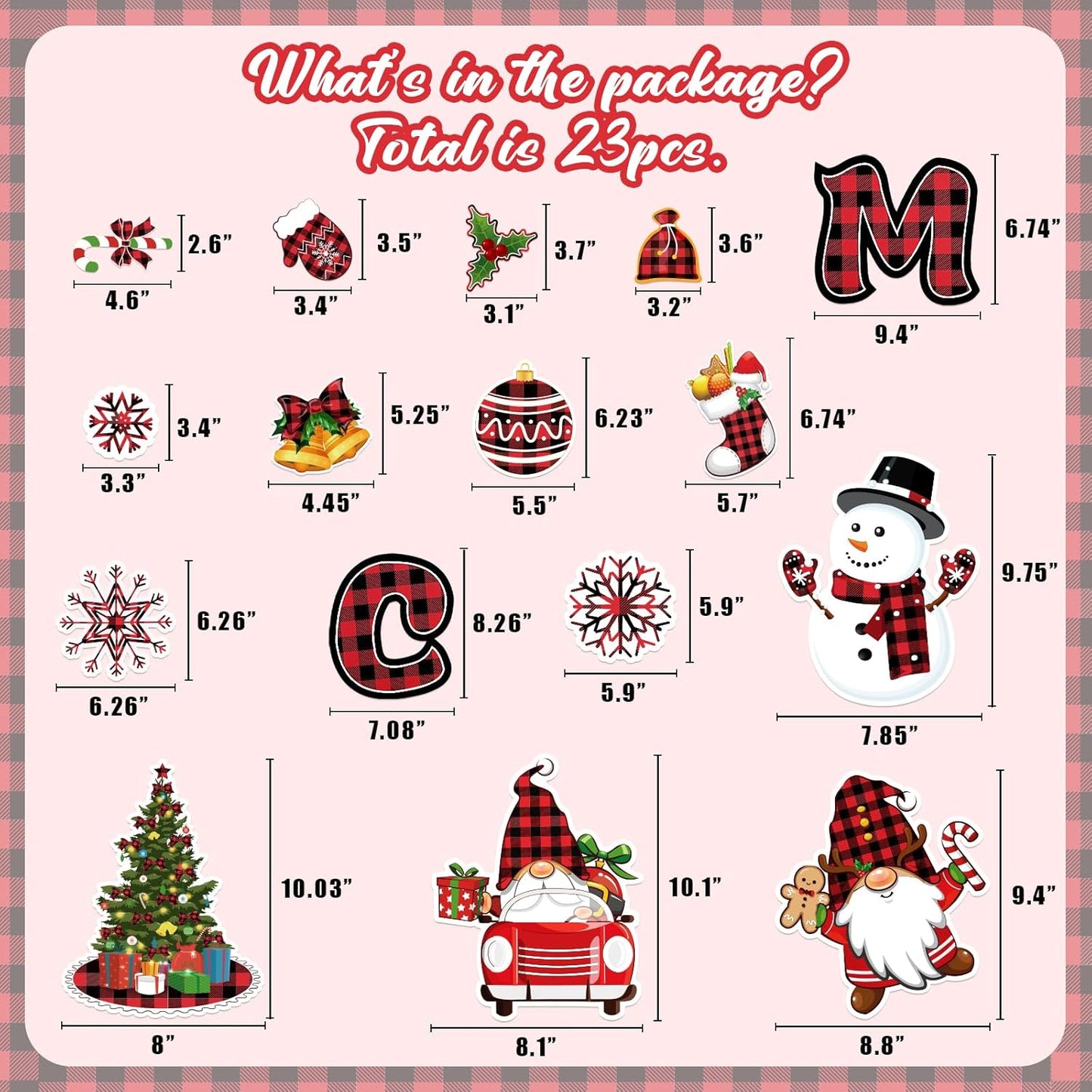 90shine 32PCS Christmas Garage Door Decorations Magnets - Merry Xmas Ball Holiday Refrigerator Fridge Kitchen Decor(Red, Silver)