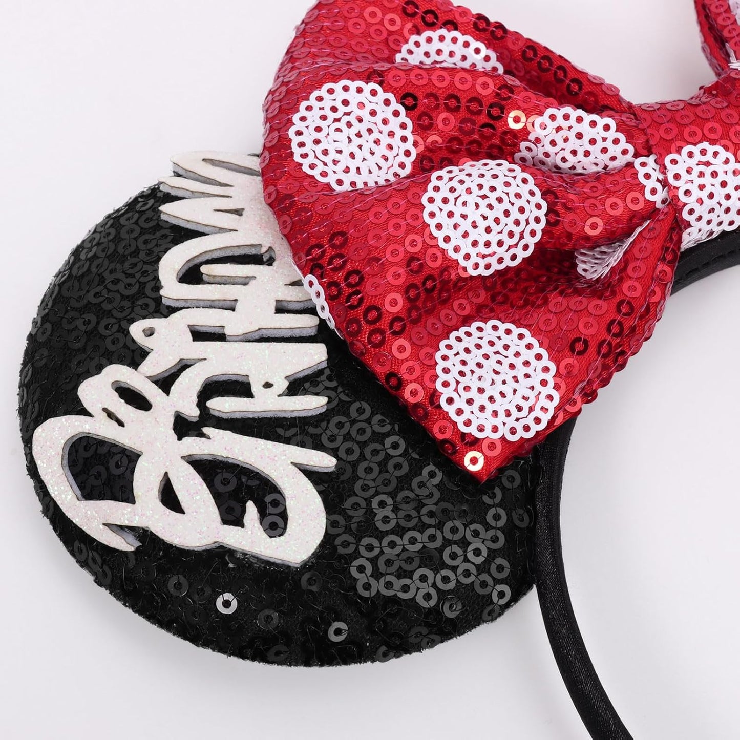 Christmas Mouse Ears Headband, Christmas Ears for Women Adult Kids, Christmas Headband Park Ears Christmas Party Cosplay Costumes Accessories (Ginger)