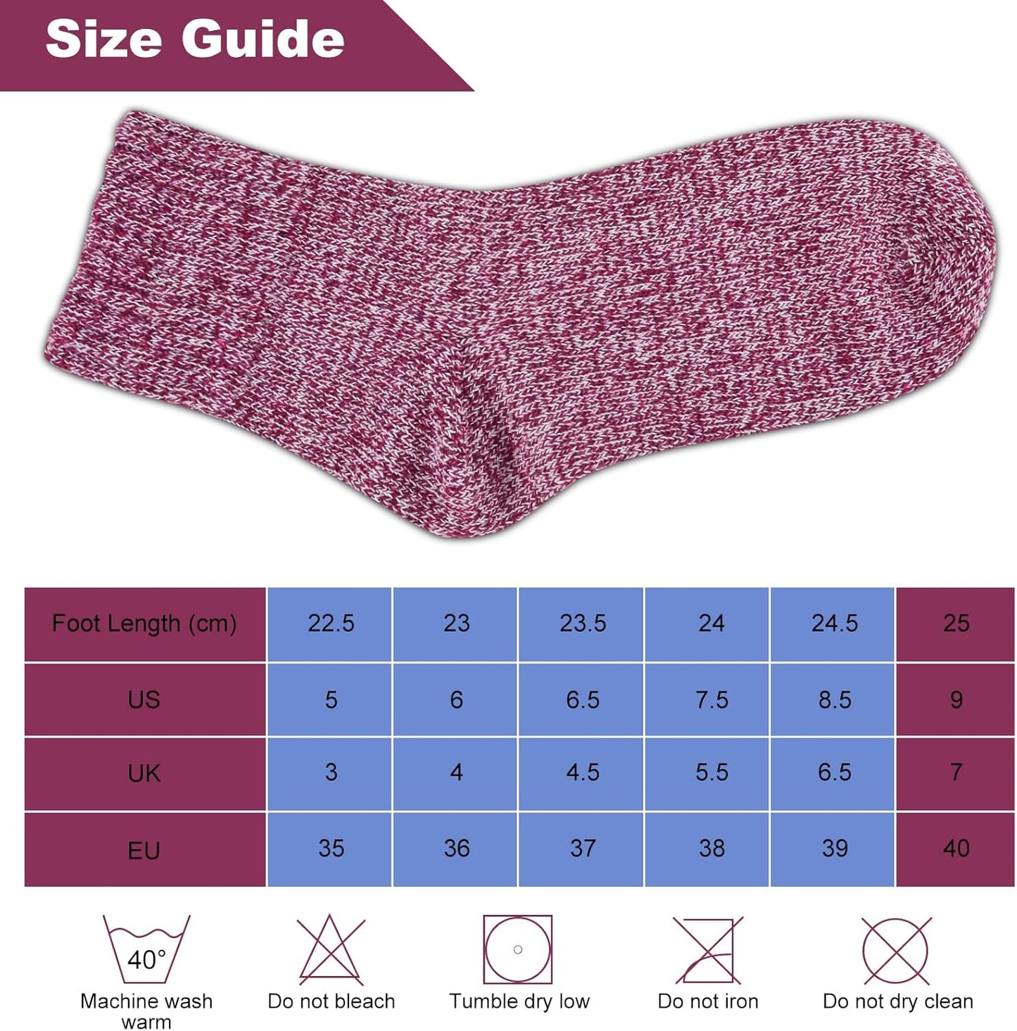 5Pairs Free Size Fuzzy Socks Soft Wool Crew Warm Socks for Women Winter Multicolor Christmas Womens Winter Socks Gift Box