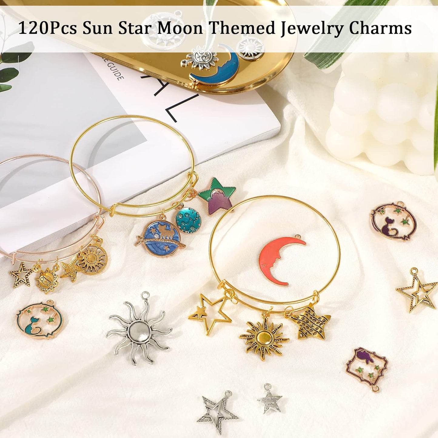 Christmas Charms Gold Enamel Jewelry Making Charms for Bracelet Necklace Earring