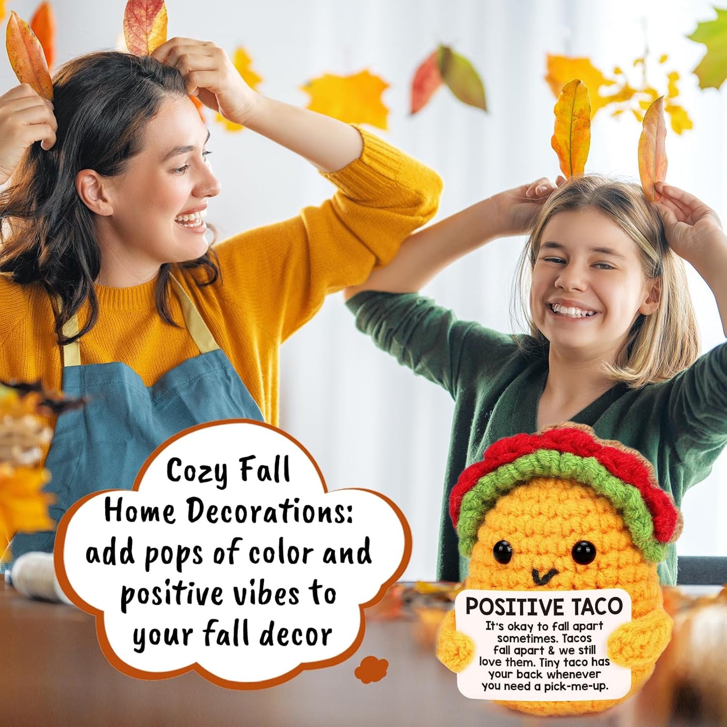 Positive Crochet Taco Christmas Birthday Gifts Home Decor Emotional Inspirational Support