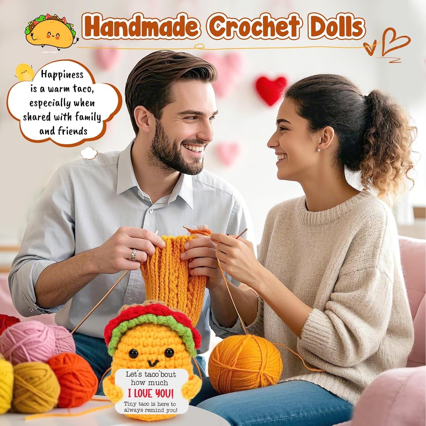Positive Crochet Taco Christmas Birthday Gifts Home Decor Emotional Inspirational Support