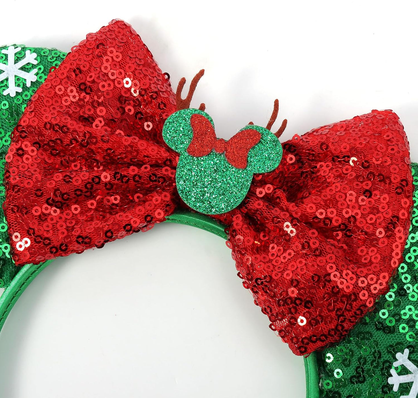 Christmas Mouse Ears Headband, Christmas Ears for Women Adult Kids, Christmas Headband Park Ears Christmas Party Cosplay Costumes Accessories (Ginger)