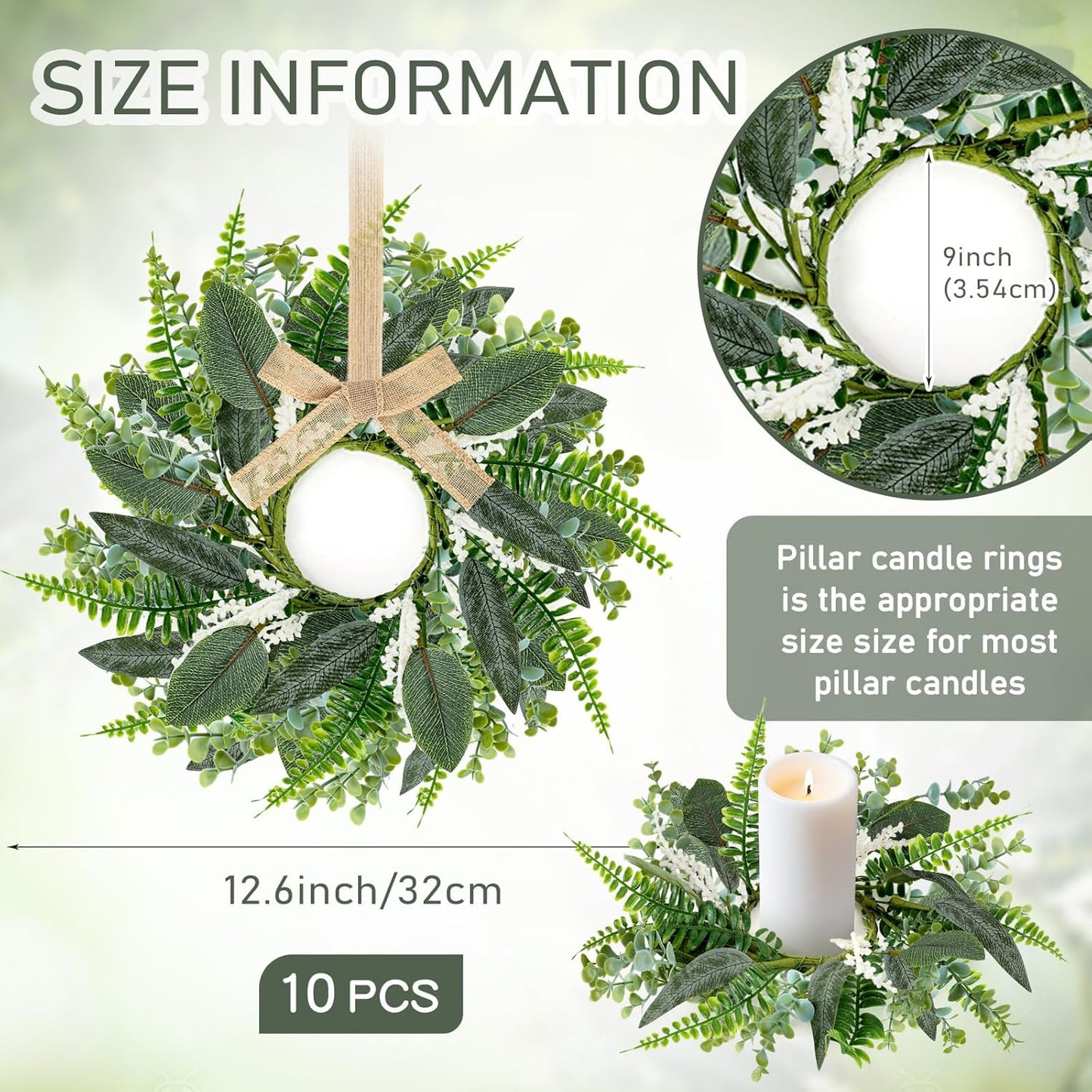 24" Christmas Wreaths for Front Door 2 PCS Christmas Teardrop Swag Winter Wreath with Red Ball Red Berry Pine Needles for Indoor Outdoor Farmhouse Home Wall Window Festival Wedding Decor