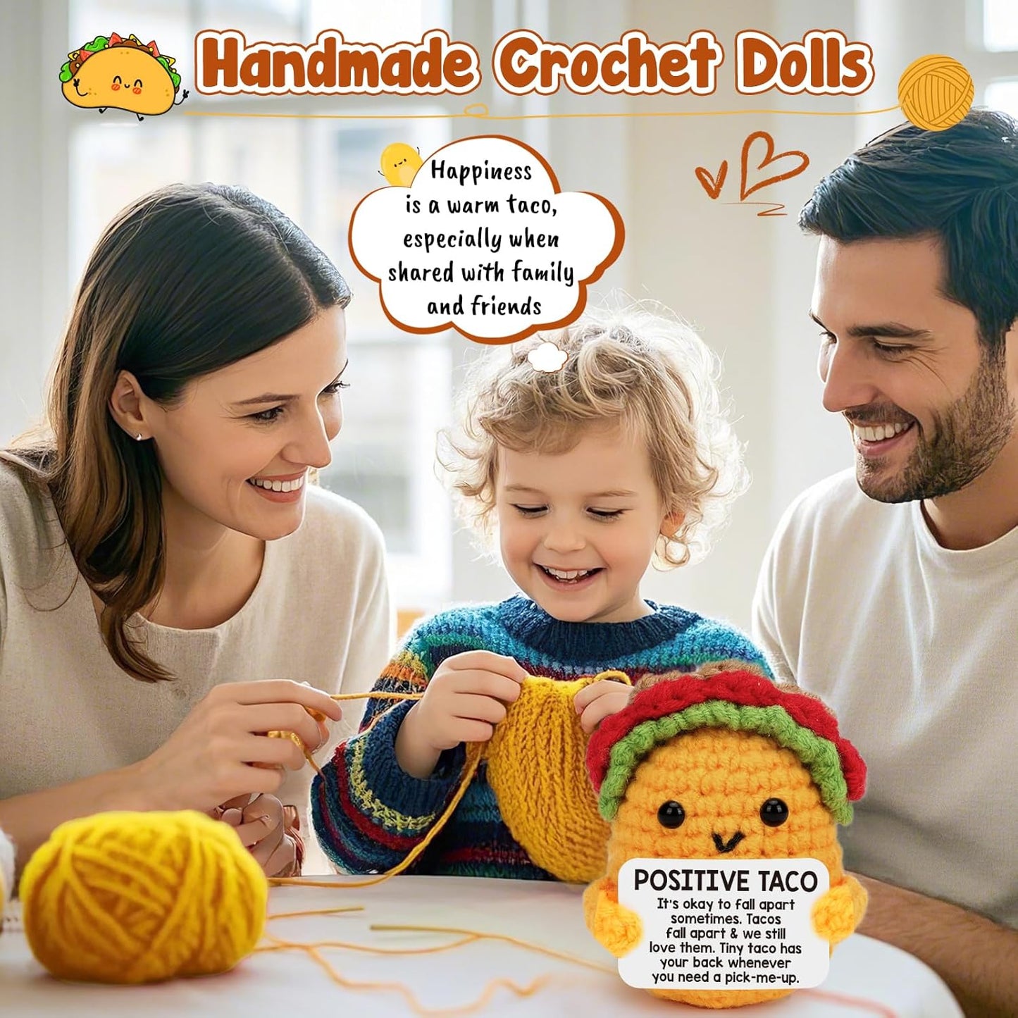Positive Crochet Taco Christmas Birthday Gifts Home Decor Emotional Inspirational Support