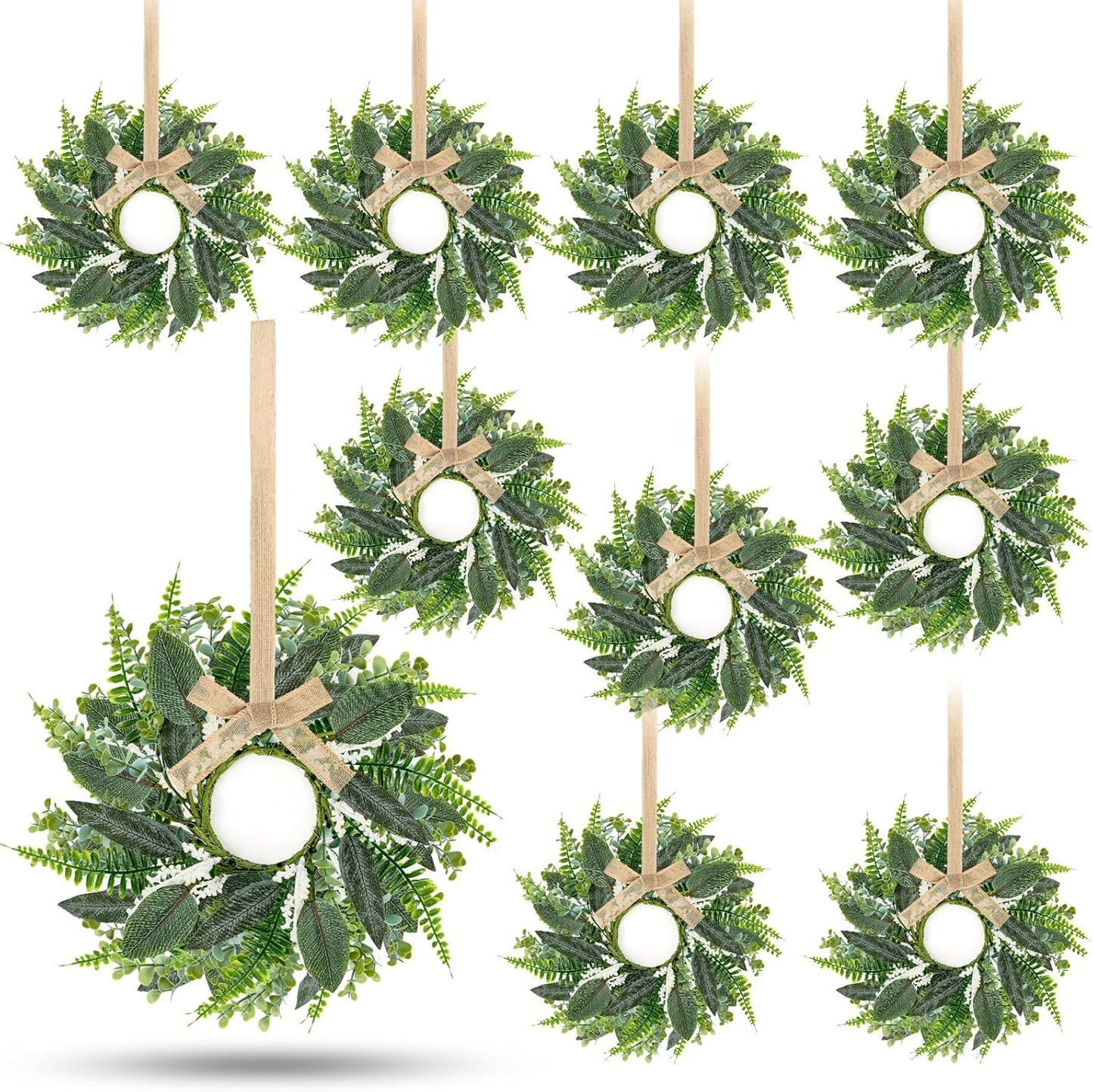 24" Christmas Wreaths for Front Door 2 PCS Christmas Teardrop Swag Winter Wreath with Red Ball Red Berry Pine Needles for Indoor Outdoor Farmhouse Home Wall Window Festival Wedding Decor