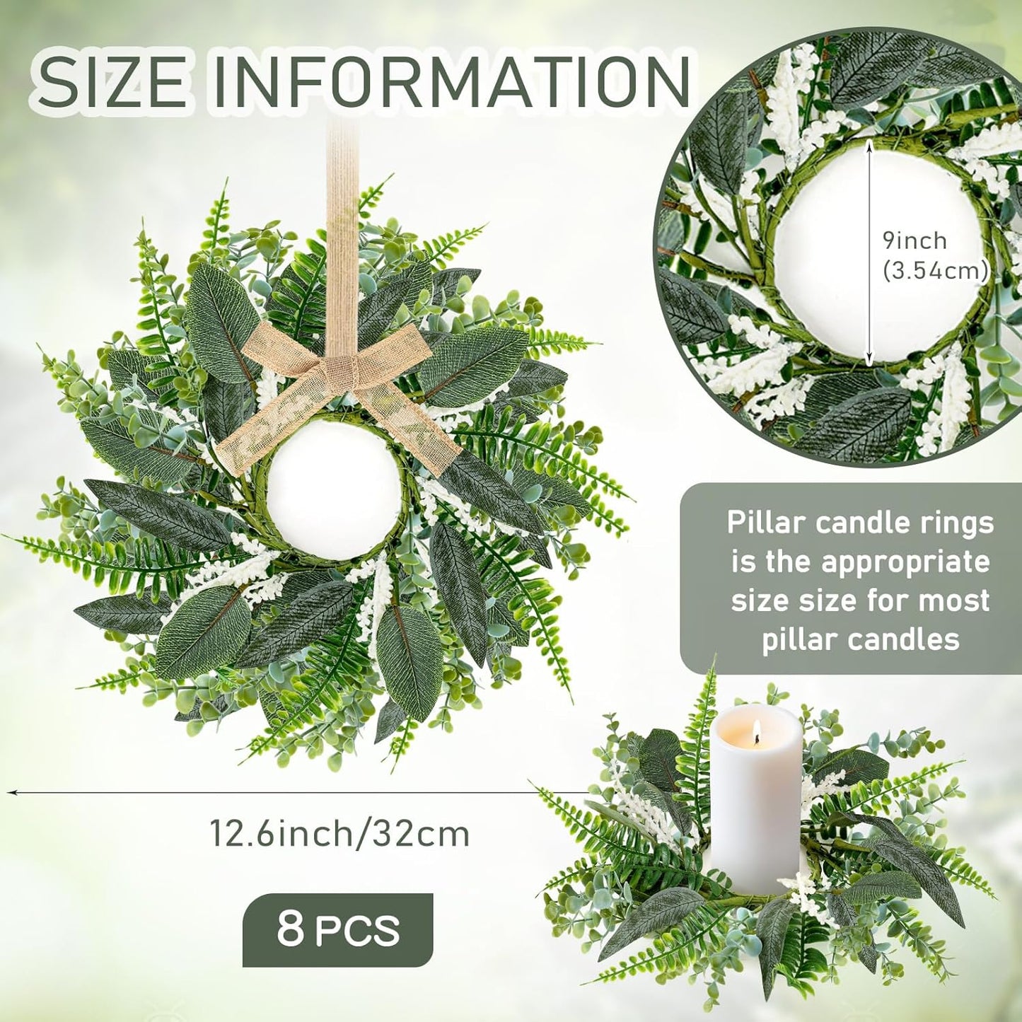 24" Christmas Wreaths for Front Door 2 PCS Christmas Teardrop Swag Winter Wreath with Red Ball Red Berry Pine Needles for Indoor Outdoor Farmhouse Home Wall Window Festival Wedding Decor
