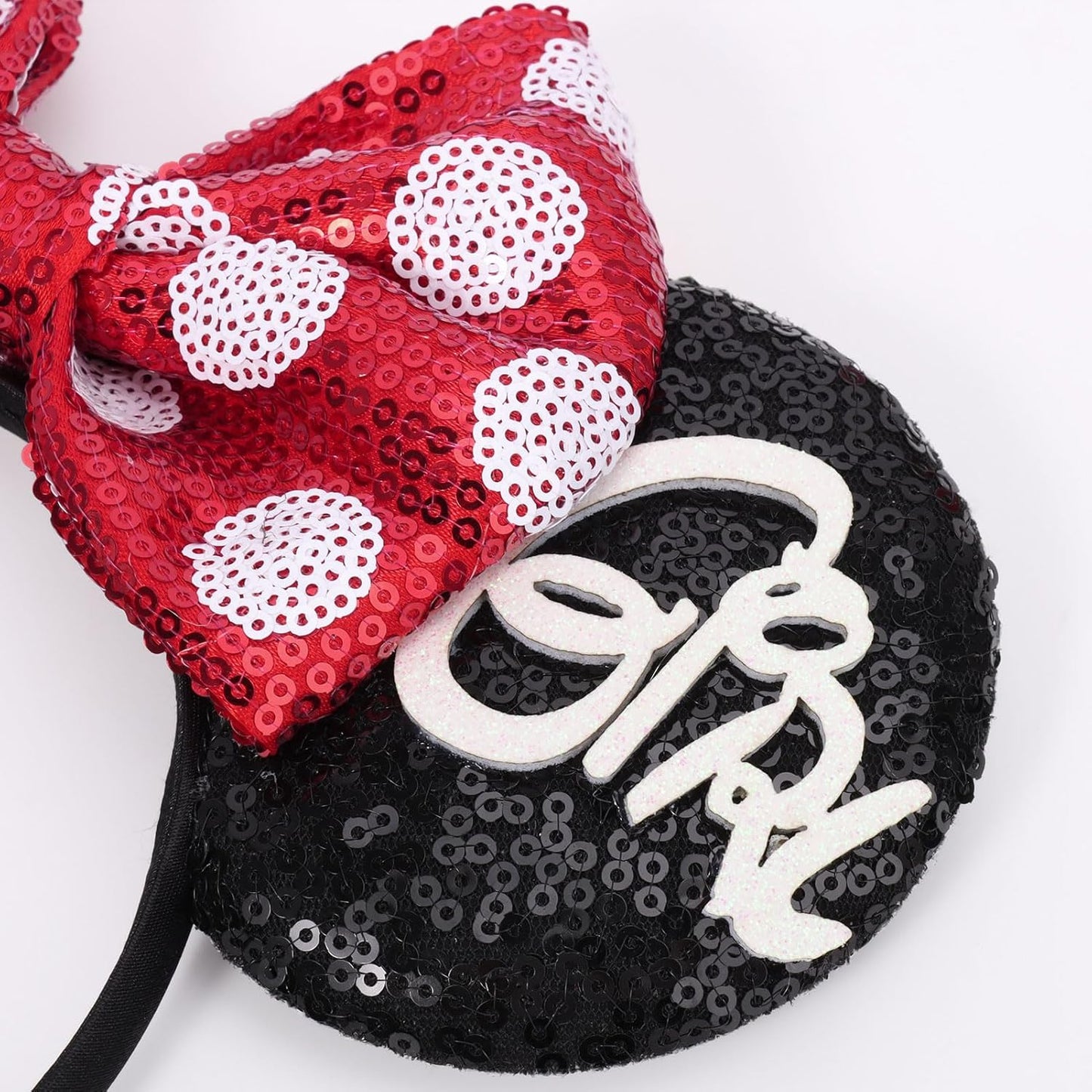 Christmas Mouse Ears Headband, Christmas Ears for Women Adult Kids, Christmas Headband Park Ears Christmas Party Cosplay Costumes Accessories (Ginger)