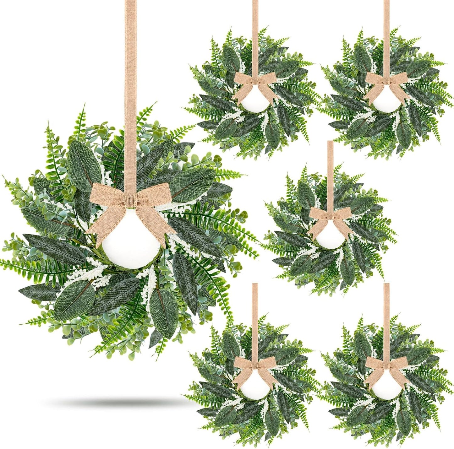 24" Christmas Wreaths for Front Door 2 PCS Christmas Teardrop Swag Winter Wreath with Red Ball Red Berry Pine Needles for Indoor Outdoor Farmhouse Home Wall Window Festival Wedding Decor