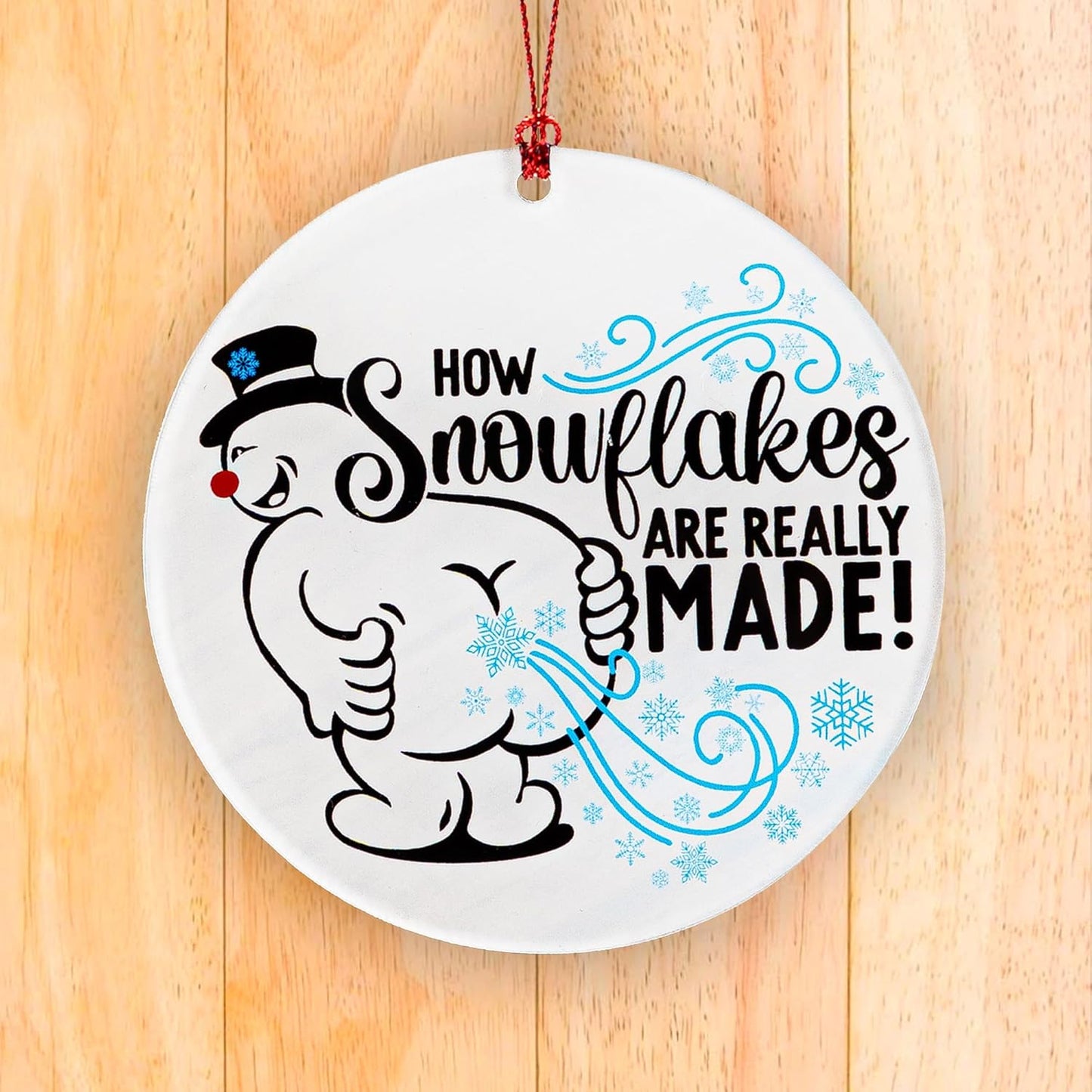 Funny Snowman Ornament 2025, Christmas Ornaments 2025, Funny Christmas Tree Decoration, Gag Gift for Adults, Unique Holiday Humor, How snowflakes, Mica Hanging Piece