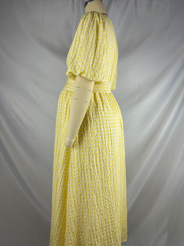 Single Breasted A-Line Slit Sweet Maternity Photoshoot Maxi Dress