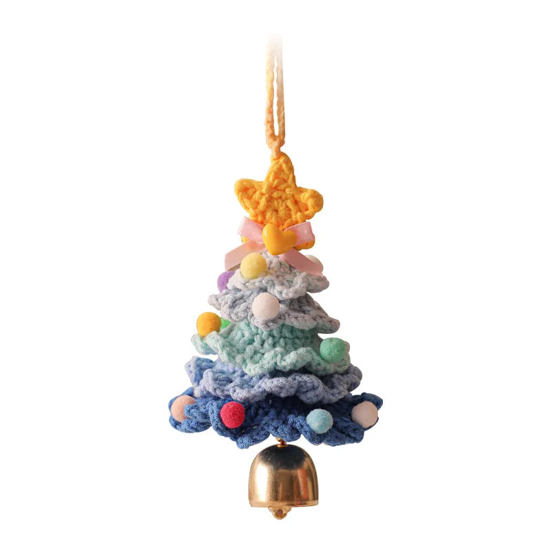 Handmade Woolen Crochet Christmas Tree Ornaments Plush Christmas Atmosphere Ornaments Home and Car Ornaments Decorative Items