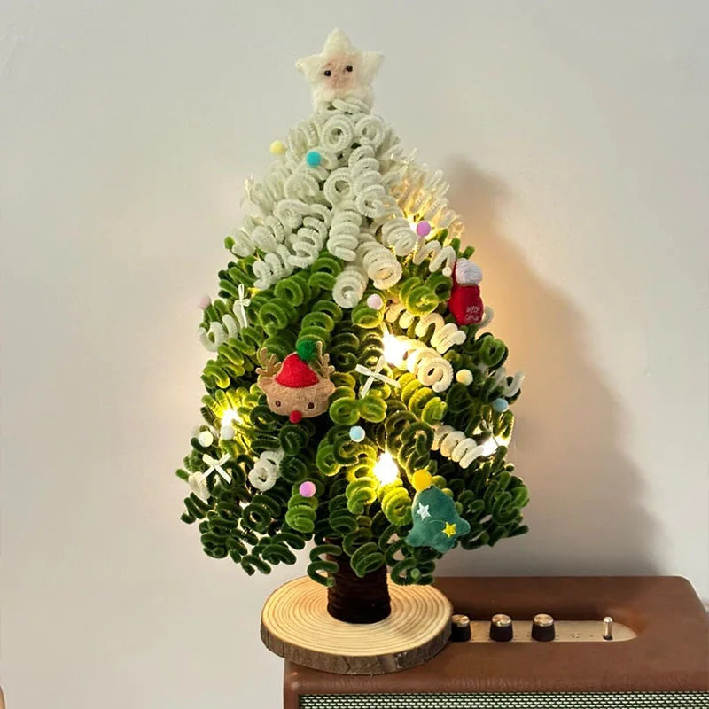 Christmas DIY Mini Tree Kit - Craft Your Own Twistable Wire Christmas Tree Decoration for Tabletop Display.