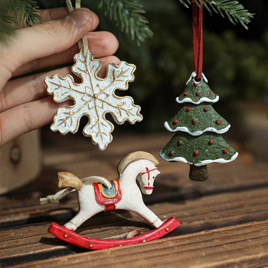 Christmas tree pendant: Resin Santa Claus & Snowman decoration for the Christmas tree
