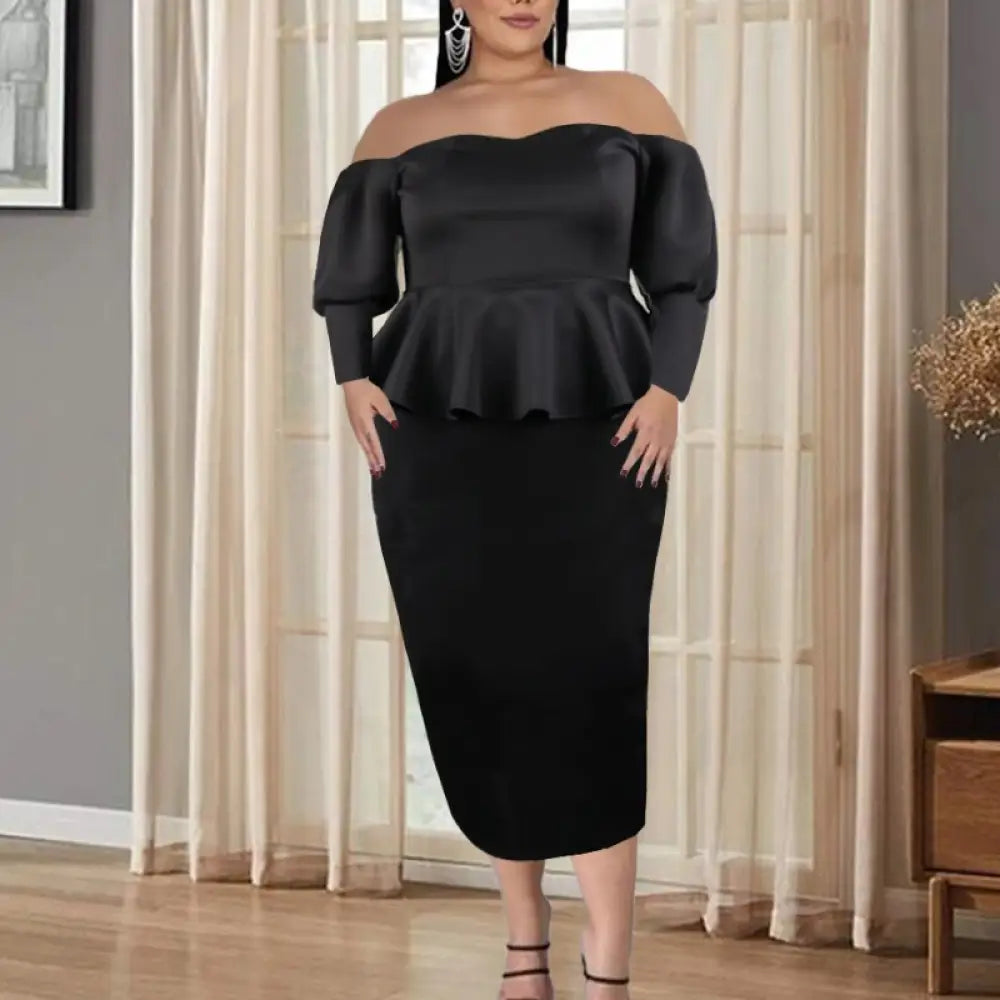 Two Piece Set Ruffles Strapless Suits