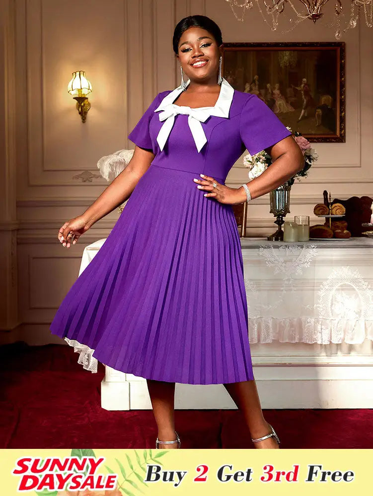 Church A Line Dresses Short Sleeves Square Collar With Bow