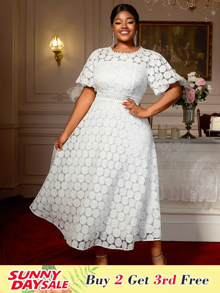 Elegant African Wedding Guest Gowns White Lace Dress